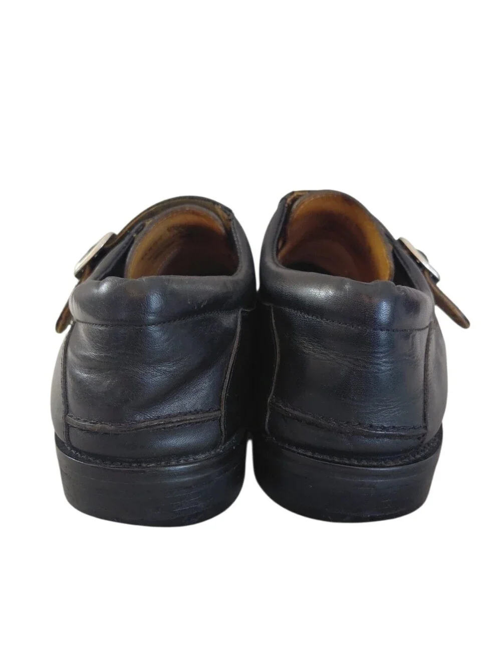 Cabke & Co. Terry Black Leather Monk Strap Dress Shoes Size 10.5